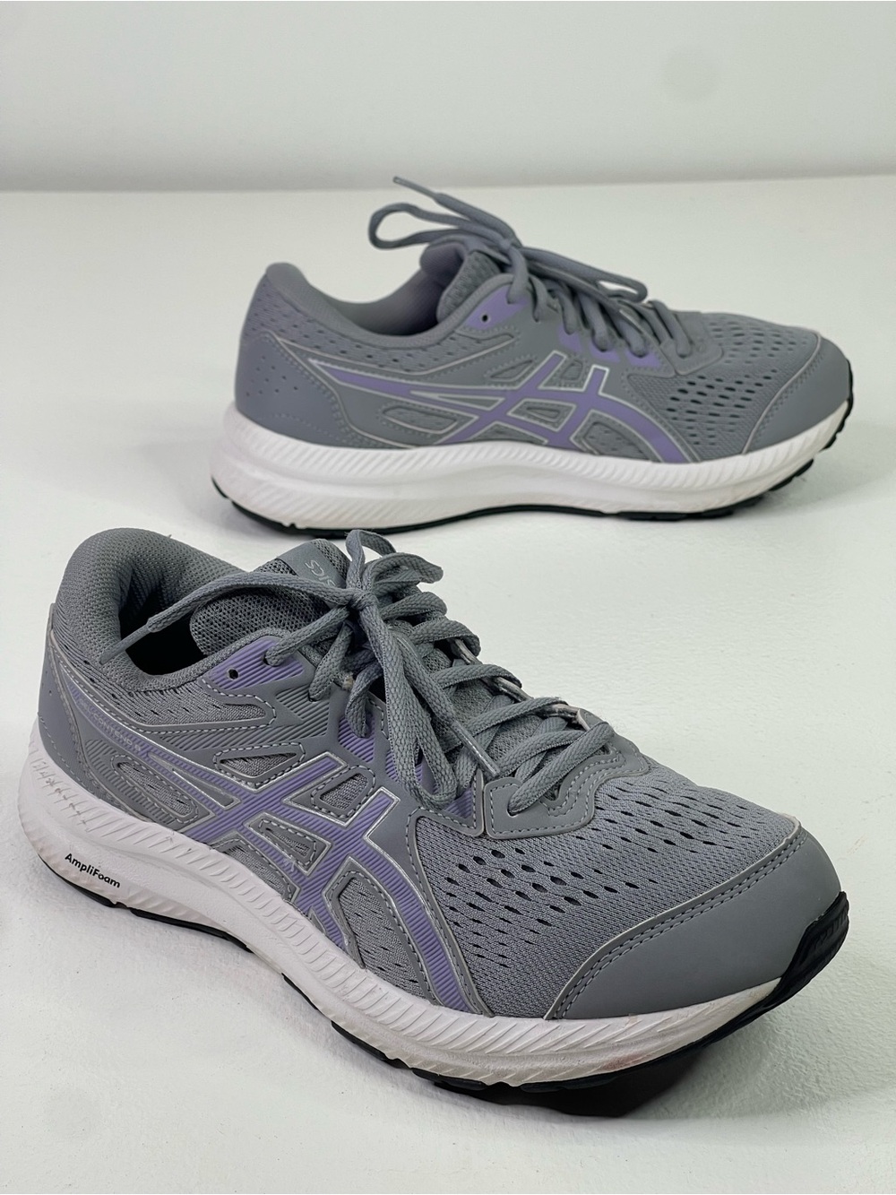 ASICS GEL-Contend 8 Sheet Rock Grey Purple Mesh Sneakers Women’s Size 8